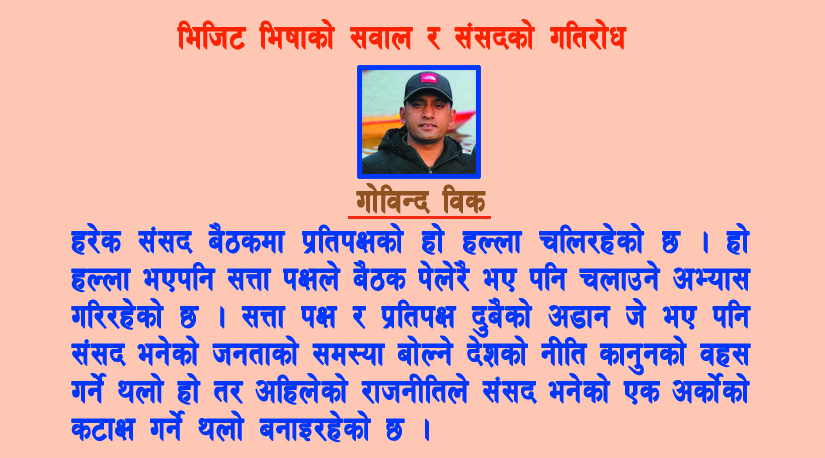 भिजिट भिषाको सवाल र संसदको गतिरोध