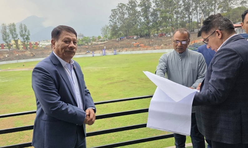 क्रिकेट रंगशालामा तीन सिफ्टमा काम भइरहेको छ : उपप्रधानमन्त्री सिंह