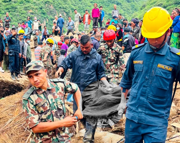 रोल्पा पहिरो अपडेट : ४ जनाको सनाखत, ९ जना बेपत्ता