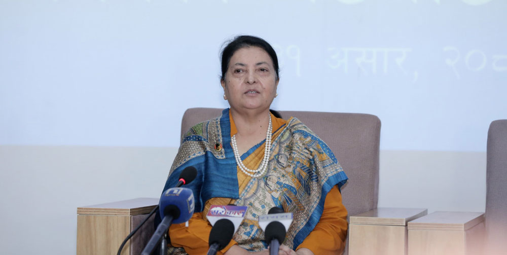 संसद् विघटन गर्दा कुनै दबाब थिएन : पूर्वराष्ट्रपति भण्डारी