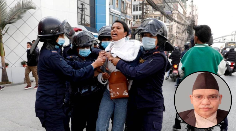 पूर्वन्यायाधीश गिरीविरुद्ध प्रदर्शन गर्ने पाँच जना संसद भवन अगाडिबाट पक्राउ