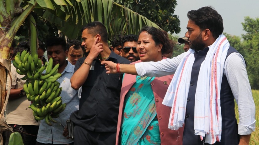 रुपन्देही क्षेत्रका किसानका घरआँगनमा पुगिन् कृषिमन्त्री चौधरी