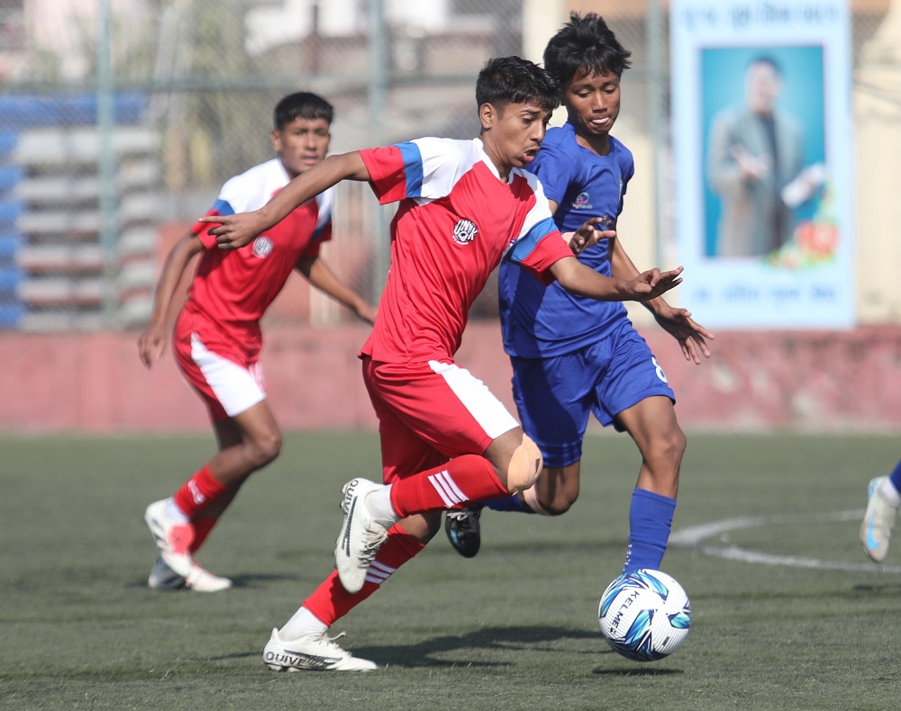 एन्फा यु-१६ युथ लिग फुटबलको  उद्‌घाटन खेलमा चर्च ब्वाइज विजयी