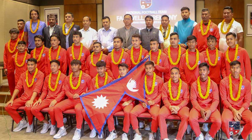 म्यानमार जान लागेका राष्ट्रिय फुटबल टोलीको बिदाई