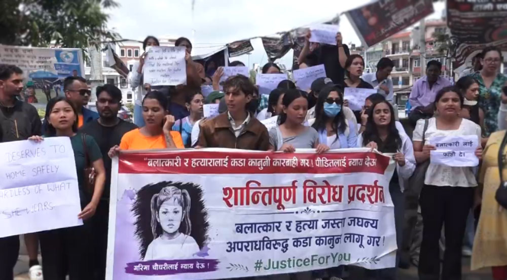 गरिमा घटनाका दोषीलाई कडा कारबाहीको माग गर्दै प्रदर्शन