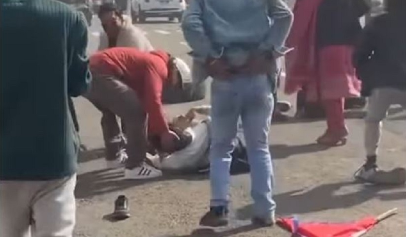 नेपालगञ्जमा बालेन समर्थक गाडीबाट खस्दा ५ जना घाइते