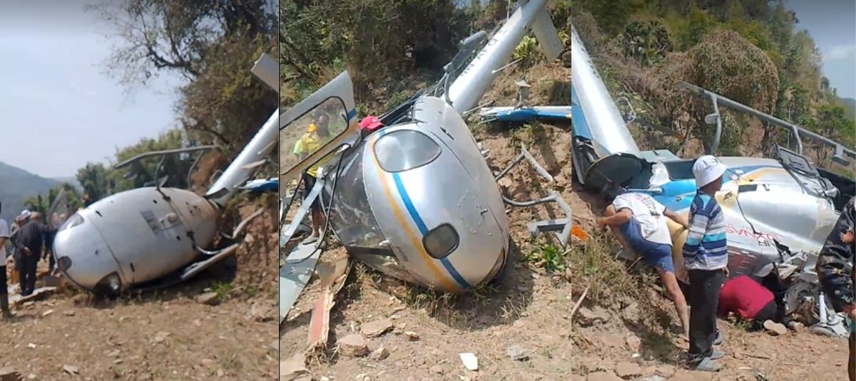 खोटाङमा एयर डाइनेस्टीको हेलिकप्टर दुर्घटना