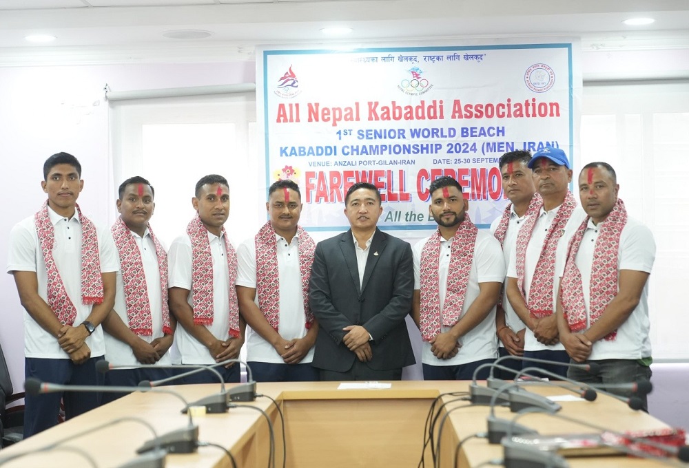 बिच कबड्डी विश्व कपमा सहभागी हुन ९ सदस्यीय नेपाली टोली इरान प्रस्थान