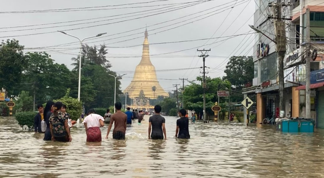 बाढीका कारण म्यान्मामा १० हजार बढी विस्थापित