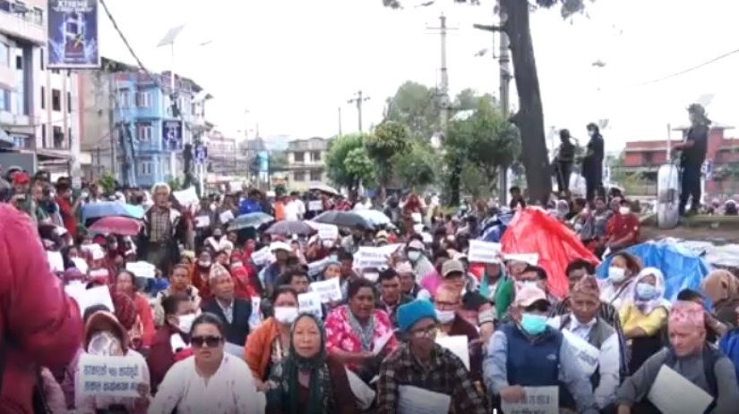 सुकुम्वासी मोर्चाको अगुवाइमा माइतीघरमा प्रदर्शन