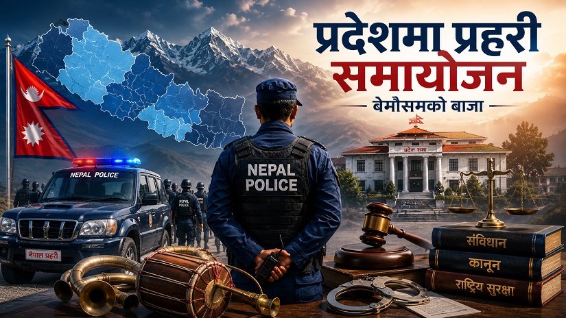 प्रदेशमा प्रहरी समायोजन वेमाैसमको बाजा