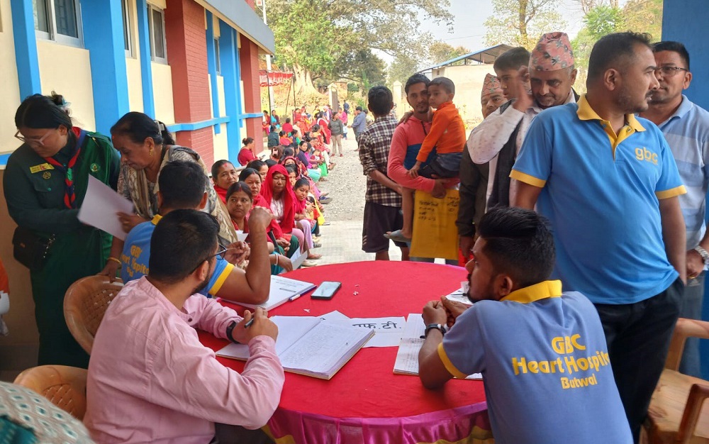 पाल्पामा मुटु तथा मिर्गौलाका बिरामीका लागि निःशुल्क स्वास्थ्य शिविर